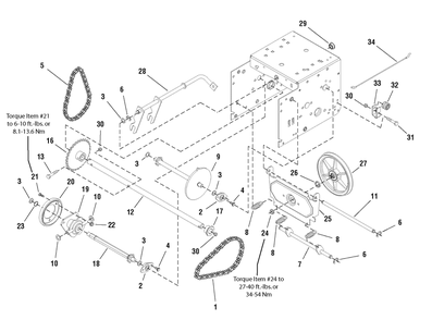 Traction Drive Group Diagram and Parts List for 1695575 2008 Briggs and Stratton Snow Blower
